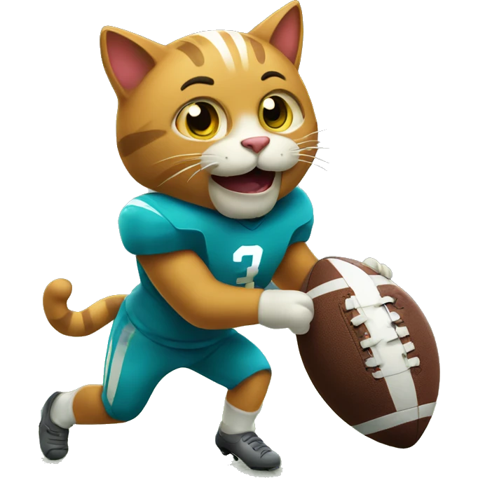 cat playing a football emoji