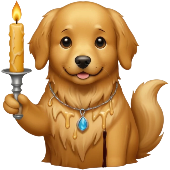 candle-holding dog emoji