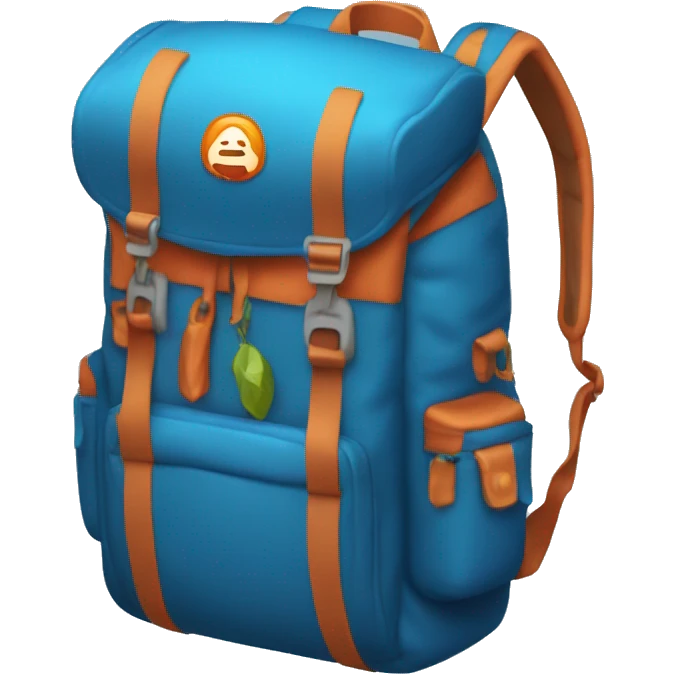 Adventurer's Backpack blue and organge emoji