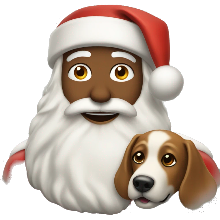 santa with a dog emoji