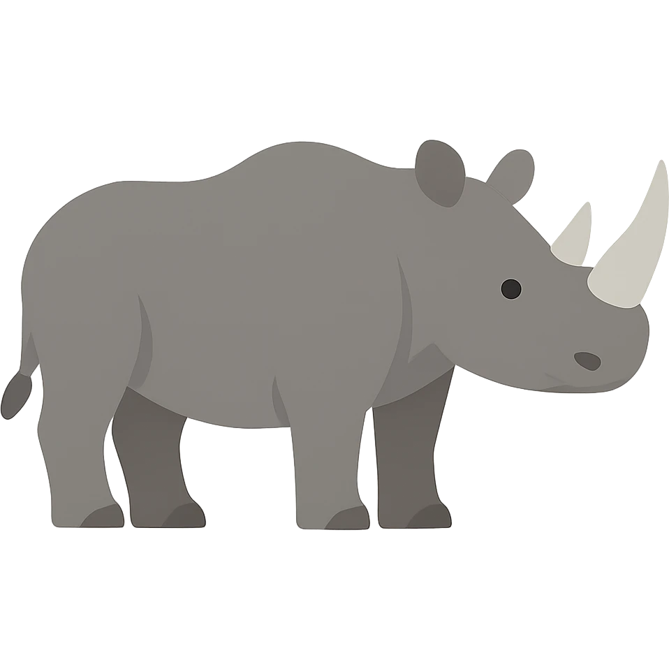 Flat design style rhinoceros emoji