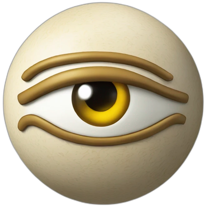 3d sphere with a cartoon Stray skin texture with Eye of Horus emoji