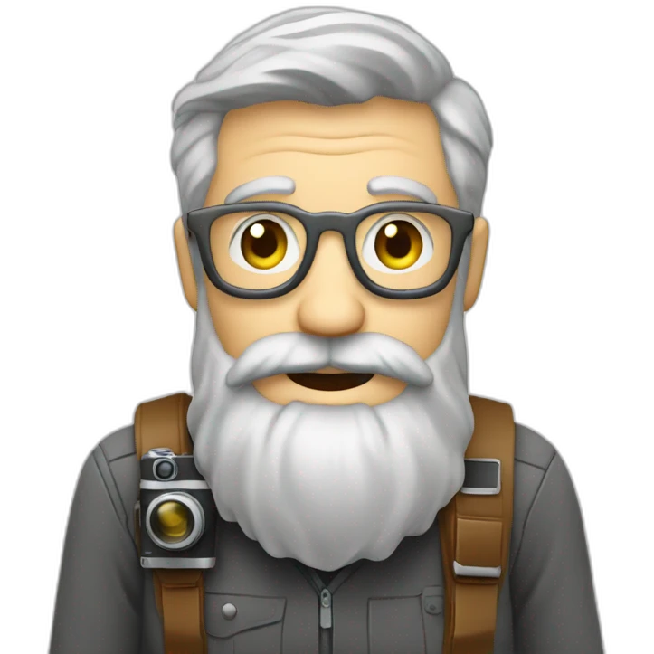 photographer camera old grey hair beard nature emoji
