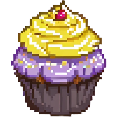 cupcake with yellow icing emoji