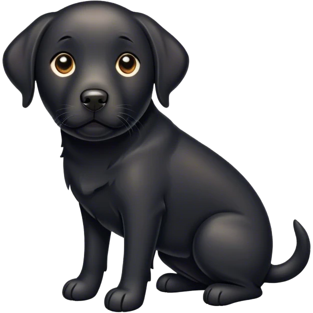 cartoonish black labrador emoji