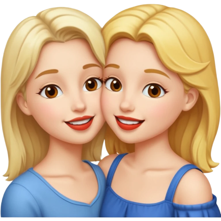 A girl kissing a girl emoji