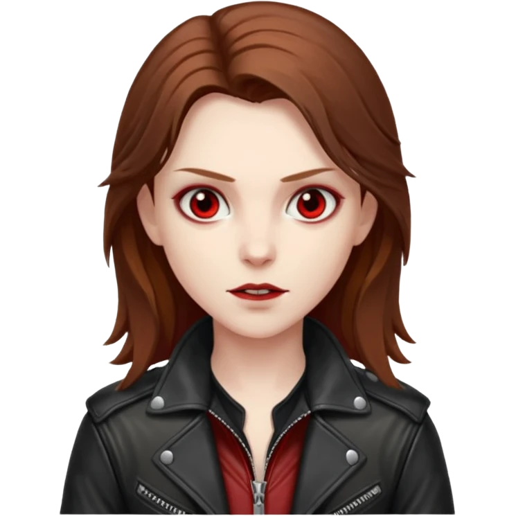 Vampire Hunter with brown long hair, red eyes emoji