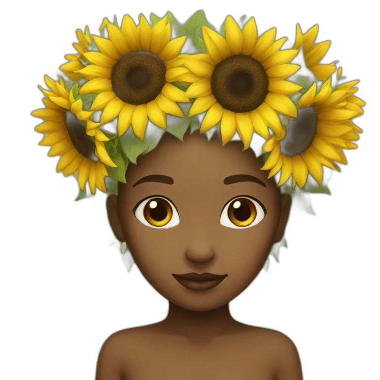 sunflower crown girl emoji