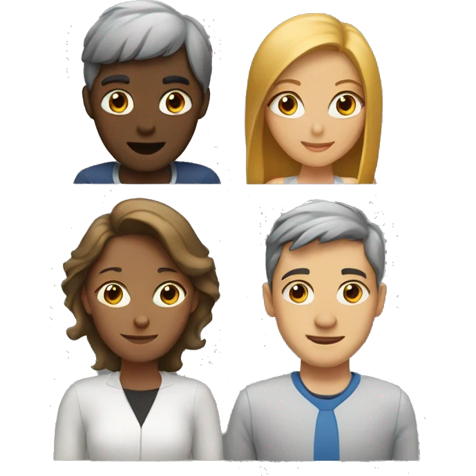 2 girl and 3 man with laptops  emoji