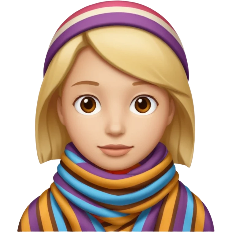Character with striped Scarf emoji