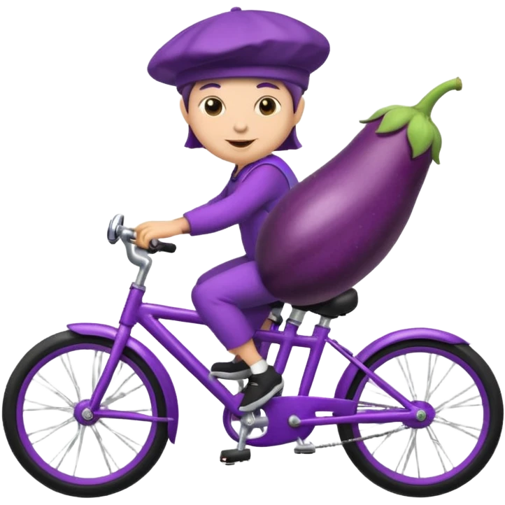 Eggplant riding a bike emoji