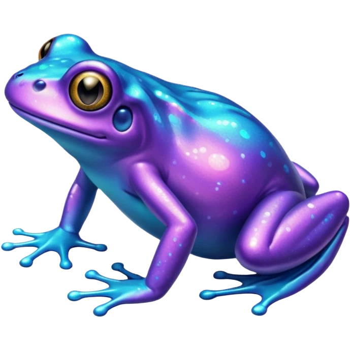 glitter purple and cian frog emoji