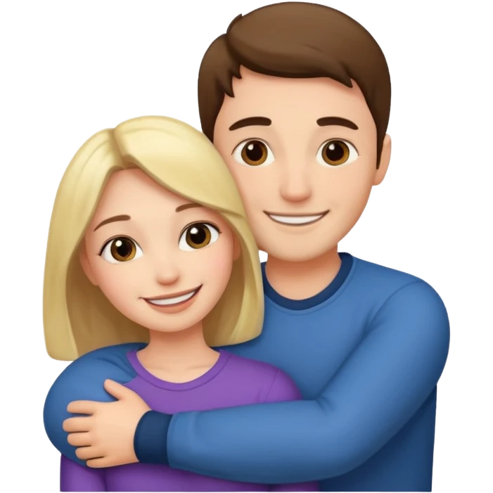a man and a woman having a hug emoji