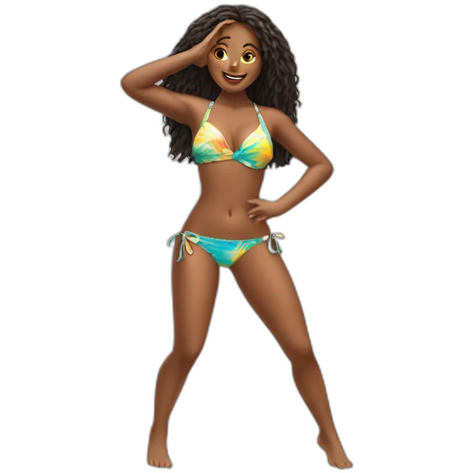 Bikini´s girls dance is beach emoji