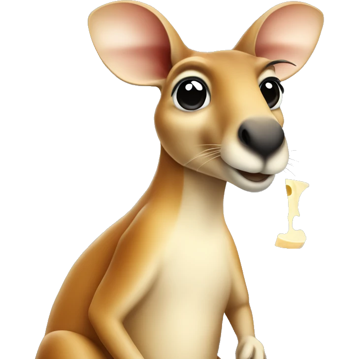 Kangaroo with Swiss cheese emoji