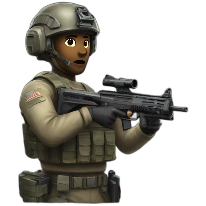 Call of duty operator with gun emoji