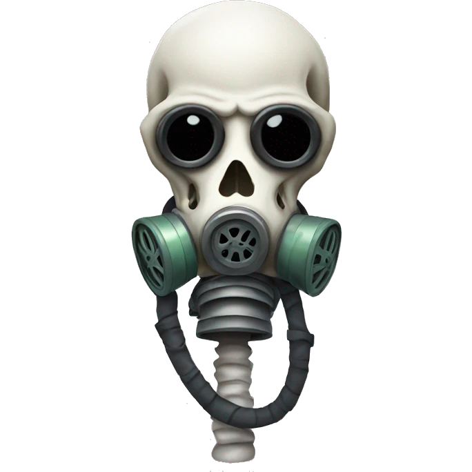 Skeleton wearing a gas mask emoji