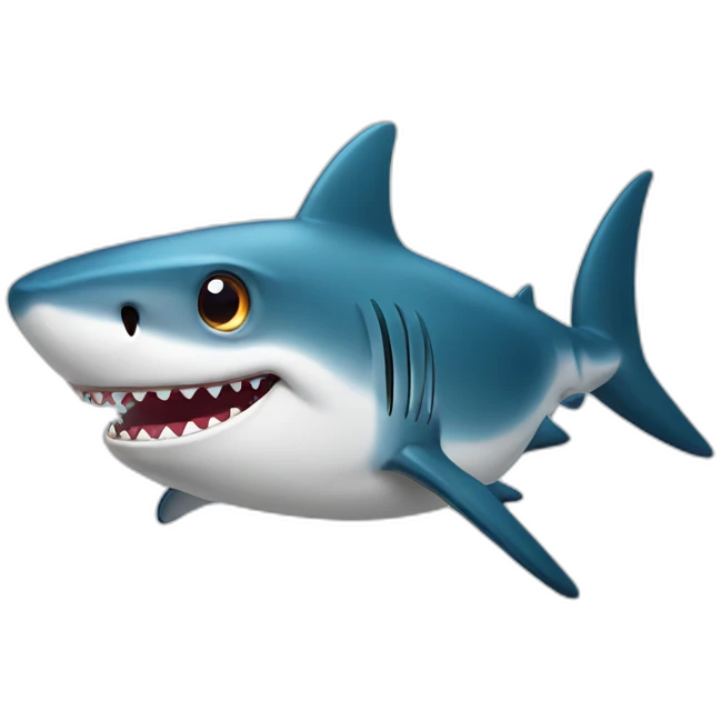 Shark with surprise face emoji