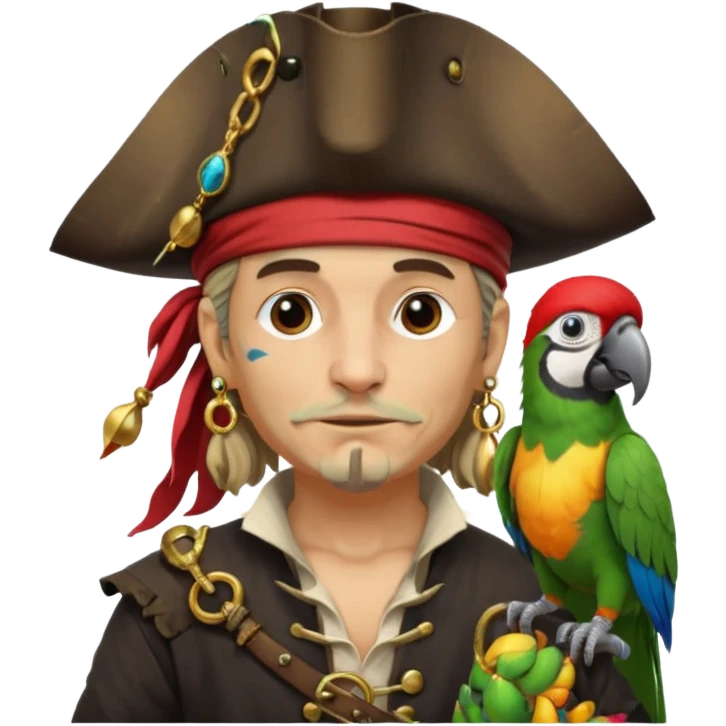pirate and parrot emoji