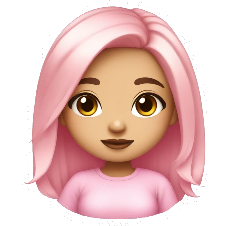 Chibi girl in pink, cute, chubby cheeks that loves fashion and everything nice that can be use as a logo emoji