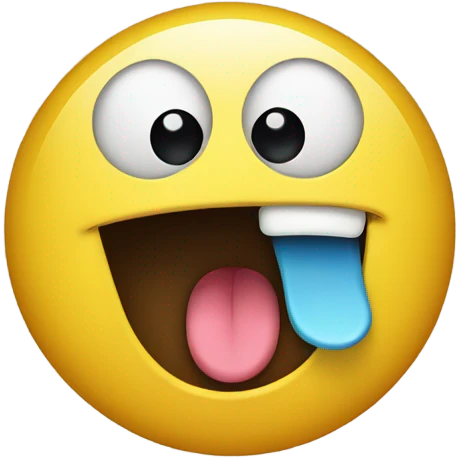 a yellow circle with a tongue sticking out and two crossed eyes emoji