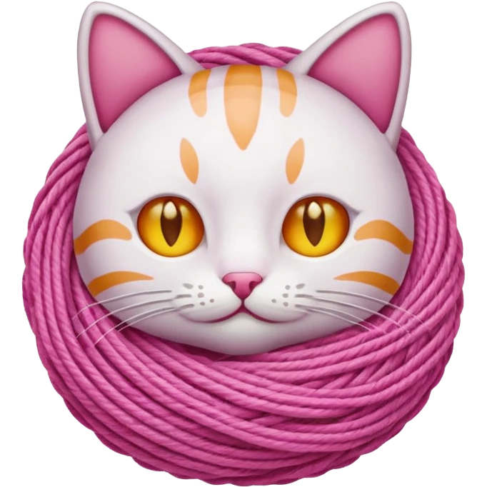 ball of yarn, pink, cat emoji