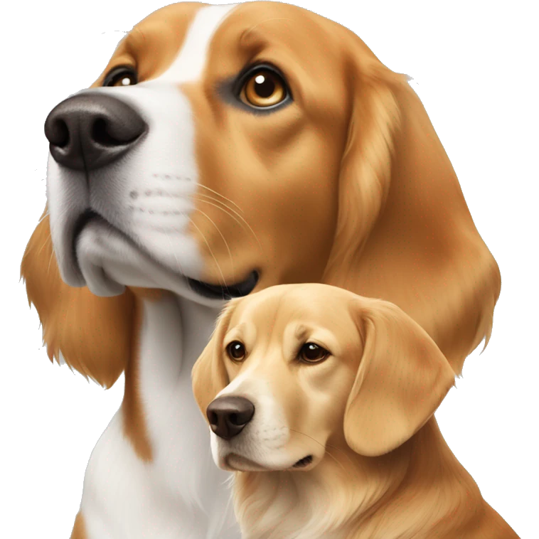 A Beagle and a golden retriever  emoji