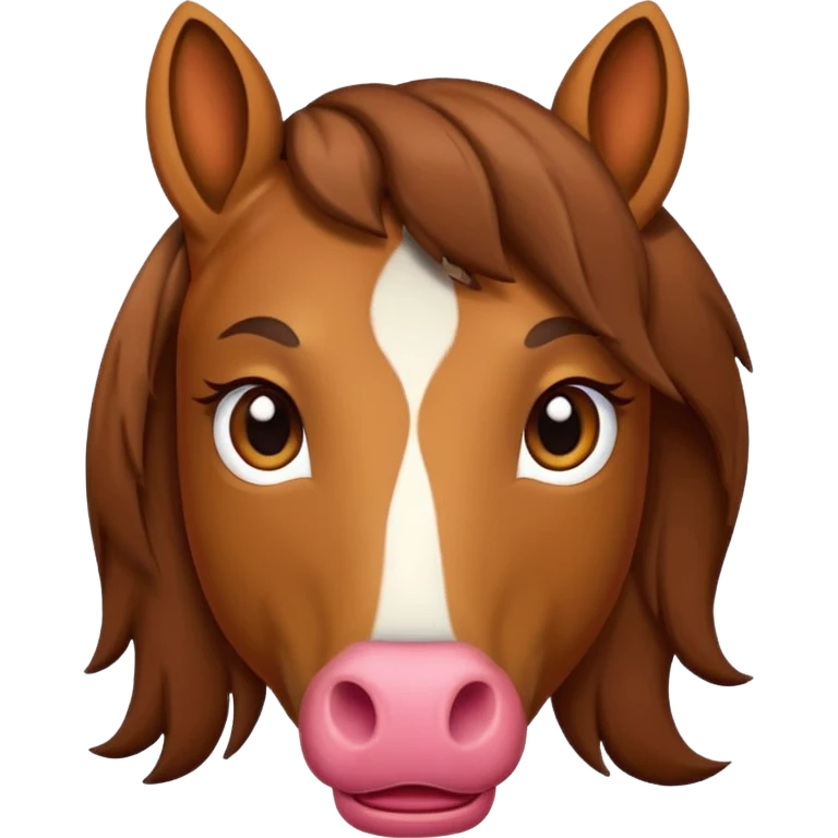 horse face, cartoon style, apple emoji look emoji