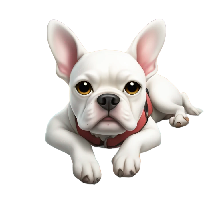 White French bull dog on a surfboard  emoji