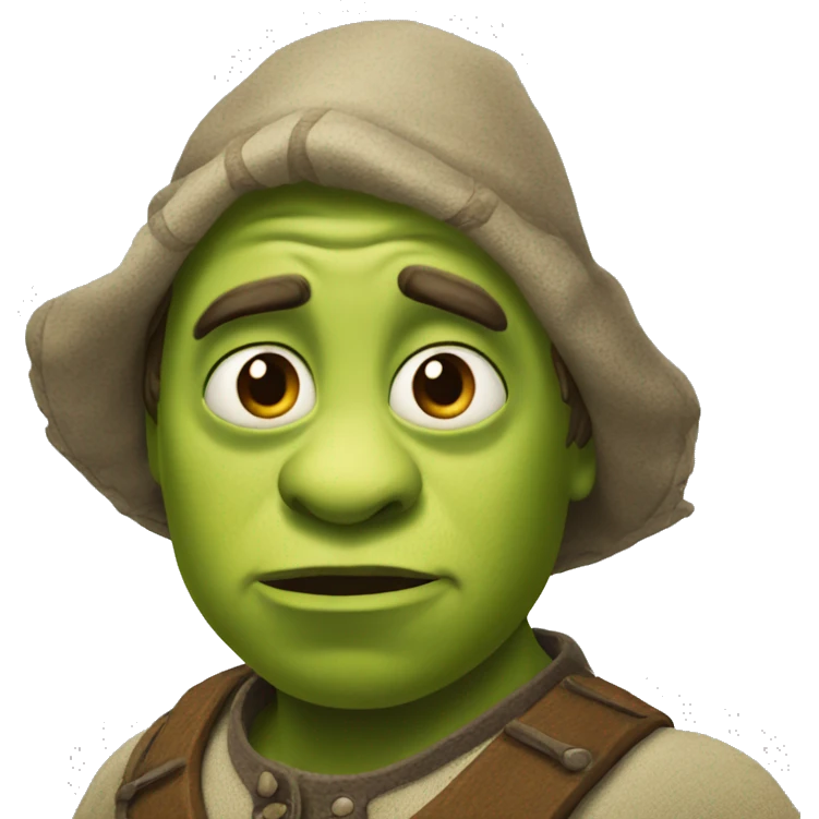 Shreck looking caught emoji