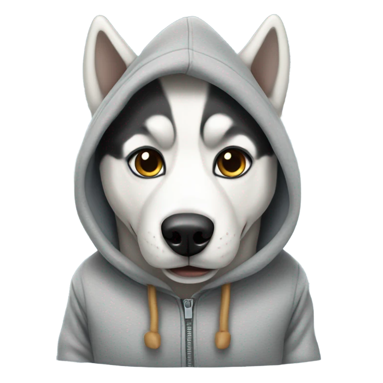 Husky wearing a hoodie emoji