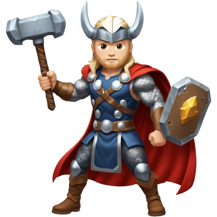 Norse god Thor, with hammer and lightning  emoji
