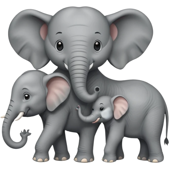 A elephant with a baby elephant emoji