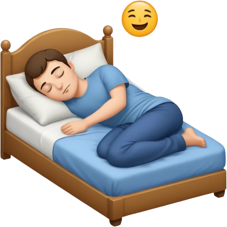 mach mir eine määnliche person die in einem bett schläft emoji