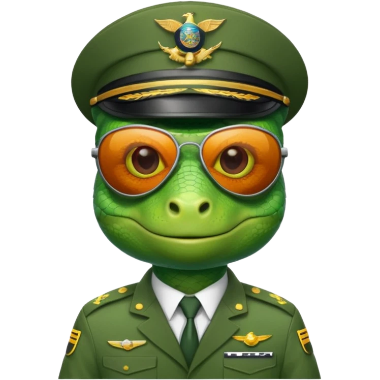 Lizard in pilot uniform with sunglasses.
















 emoji