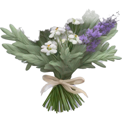 Lavender sage and baby’s breath bouquet  emoji