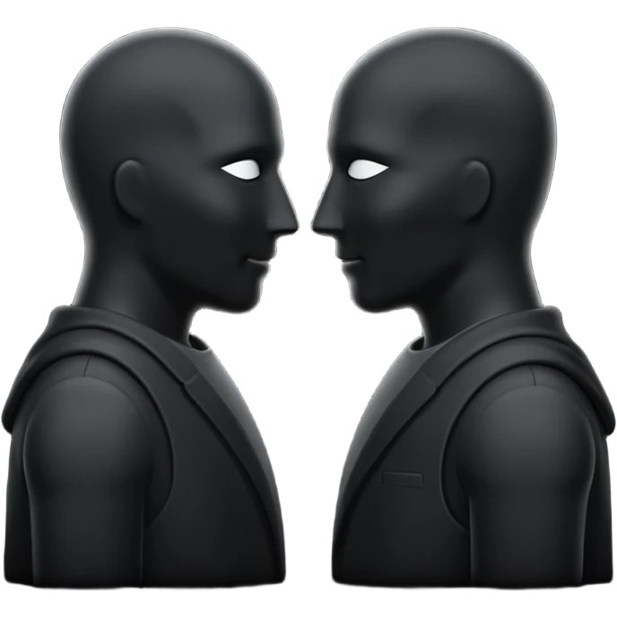 two faceless silohuettes speaking emoji