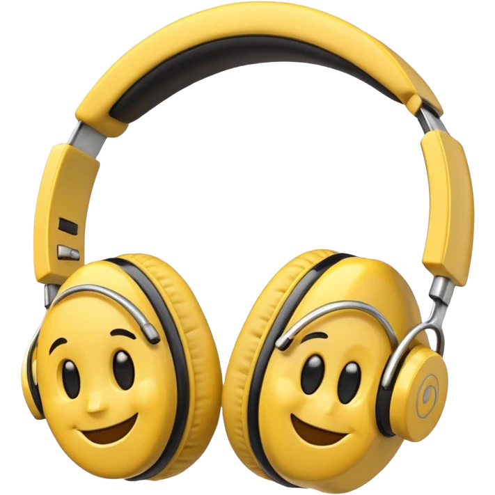 headphones with a smiling face inside emoji