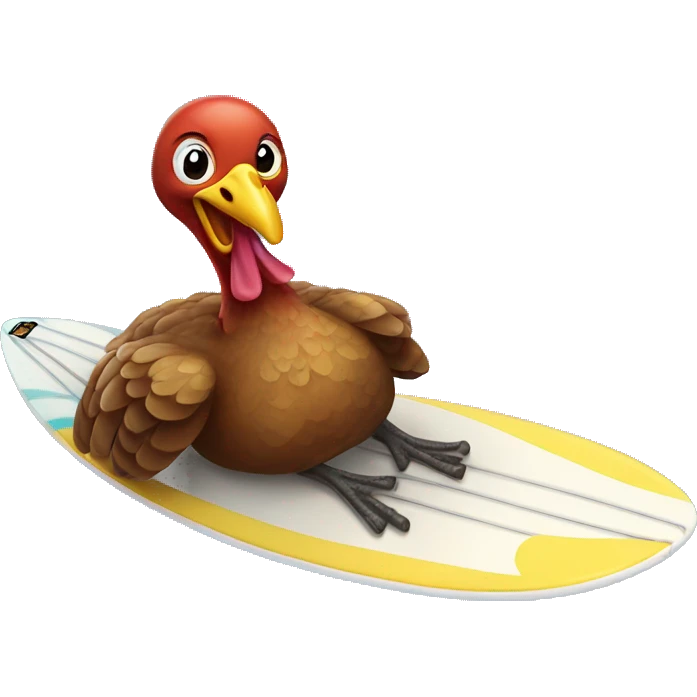 Turkey on a surfboard emoji