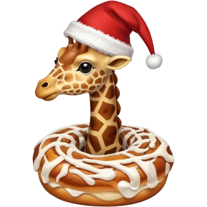 Christmas giraffe and cinnamon roll emoji