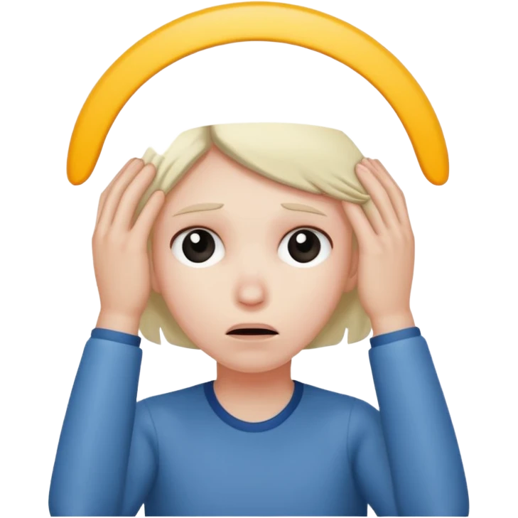 Person holding head emoji