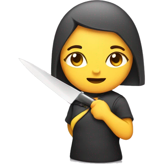 A chick holding a knife emoji