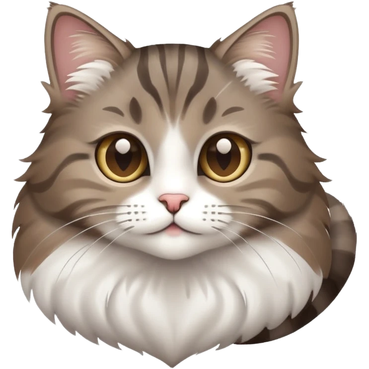 Grey Brown tabby cat and a white heart emoji