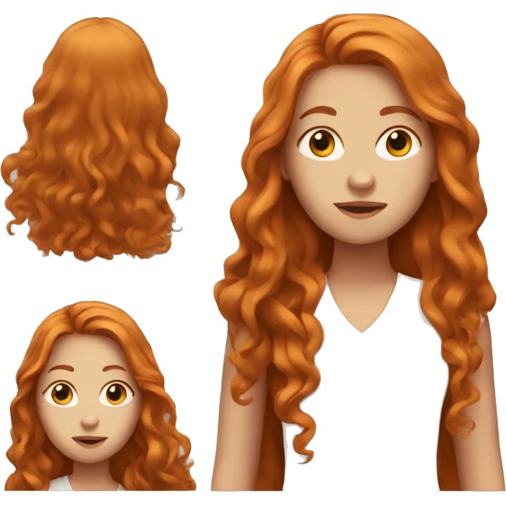 girl with long ginger hair emoji