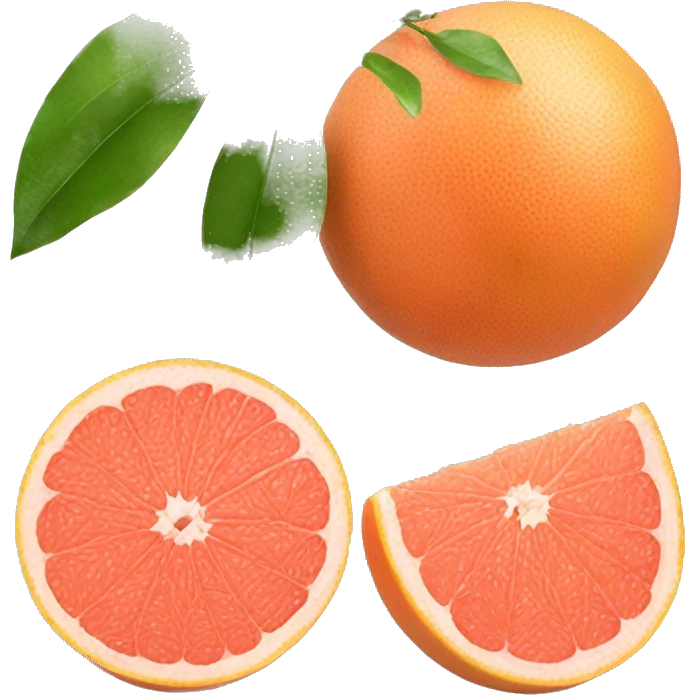 Two Grapefruit with leaves emoji