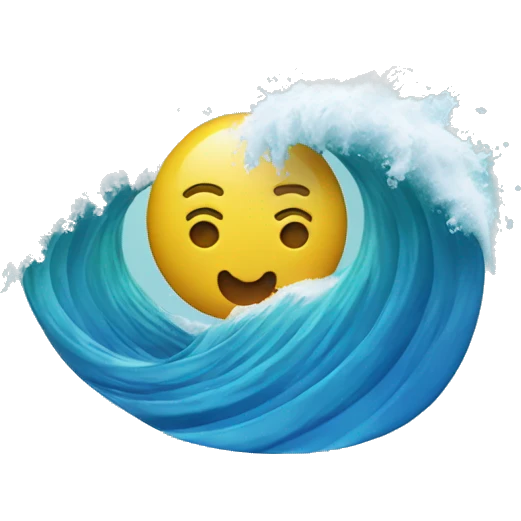 Wave with waste floating emoji