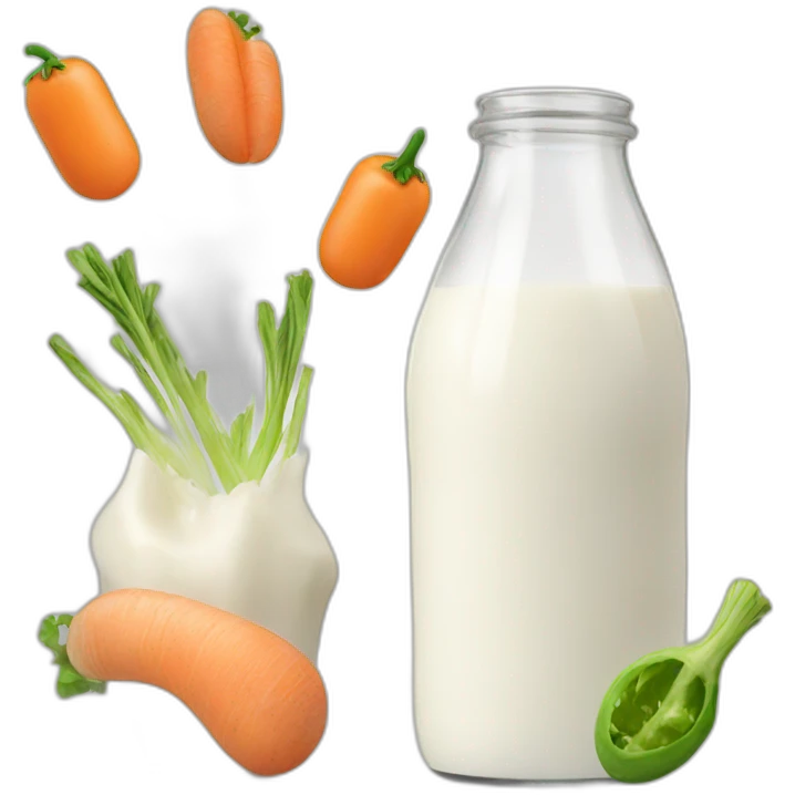 milk and vegetable emoji