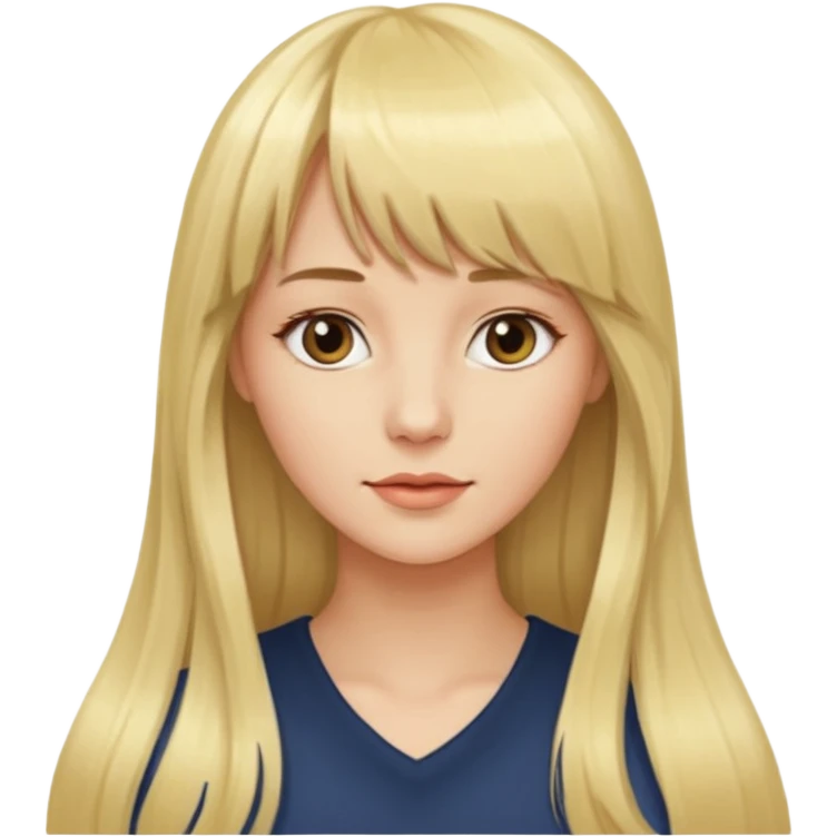 Woman very long flowing blonde hair With BANGS emoji