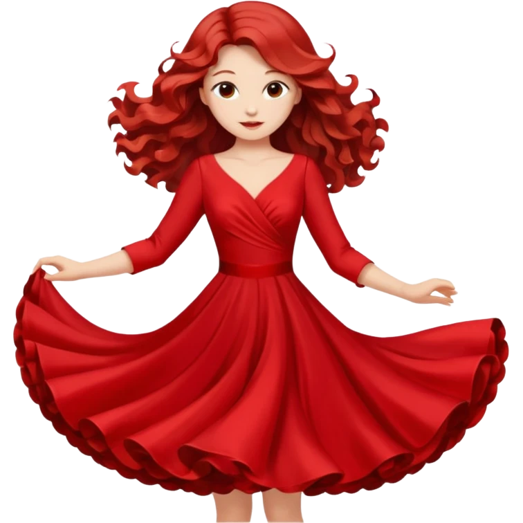 Woman Twirl occasion circle dress emoji