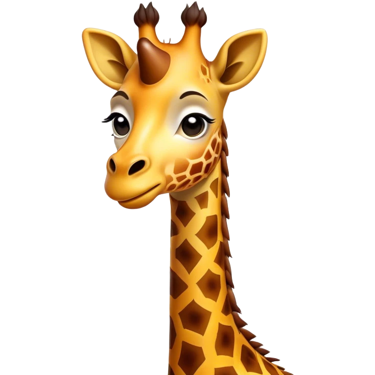 Cinematic Comical Giraffe Portrait Emoji, Head tilted dramatically with an exaggeratedly amused expression, featuring a striking, patterned Fur with playful patches and a long, quirky neck, wide, expressive eyes filled with playful disbelief, Simplified yet hilariously expressive features, highly detailed, glowing with a slightly sassy glow, high shine, dramatic yet playful, stylized with an air of cheeky mischief, bright and endearing, soft glowing outline, capturing the essence of a spirited and over-the-top giraffe, so meme-worthy it feels like it could tower its way into internet fame instantly! emoji